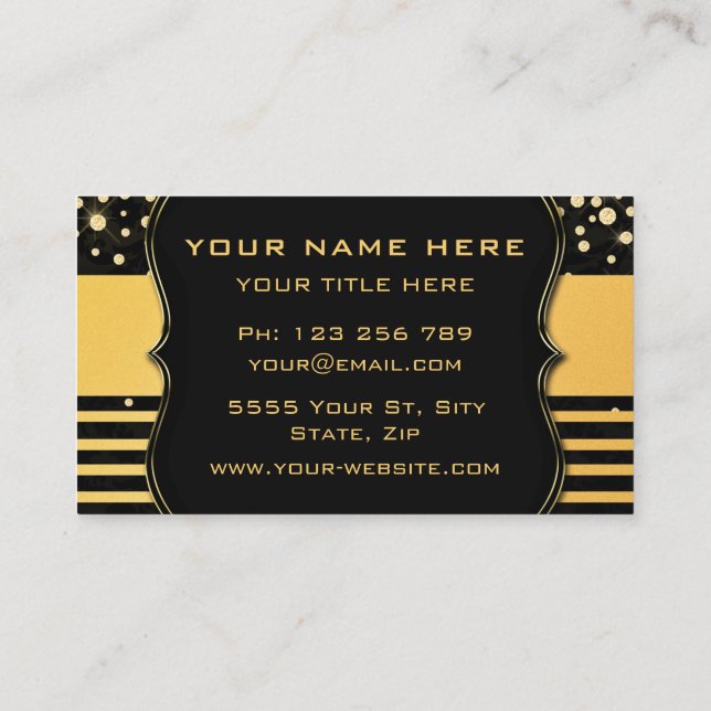 Ihre Black Gold Luxury Company Business Card Visitenkarte (Rückseite)