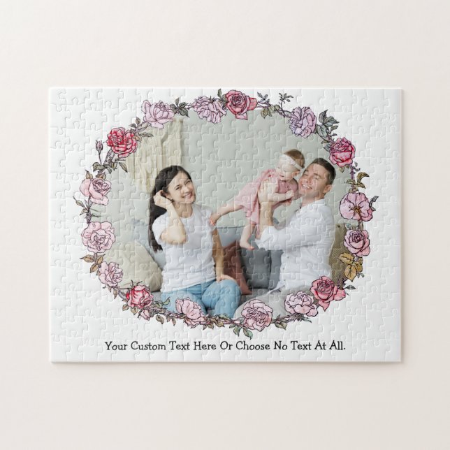 Ihre Blume für Foto und Text / Blumen-Rose Puzzle (Horizontal)