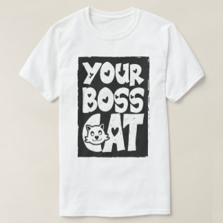 Ihre Boss-Katze in Weiß T-Shirt