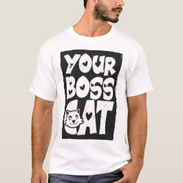 Ihre Boss-Katze in Weiß T-Shirt