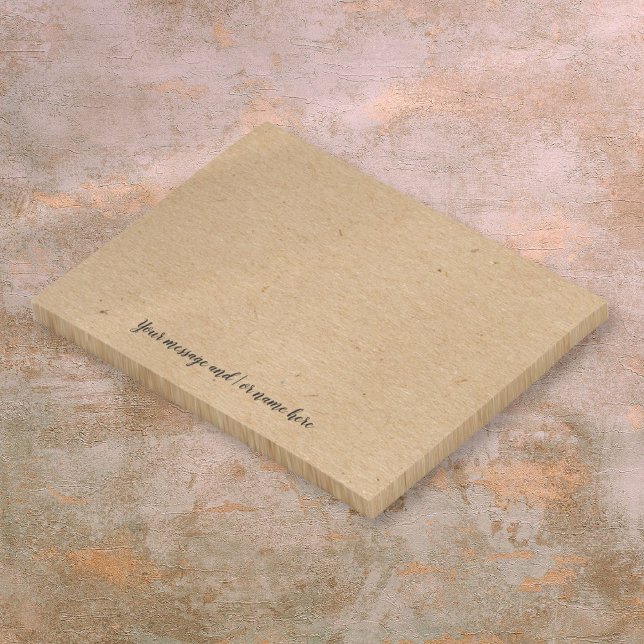 Ihre Botschaft Rustikal Kraft Papier Stil Post-it Klebezettel (Personalized Message Rustic Kraft Paper Style Post-it Notes)