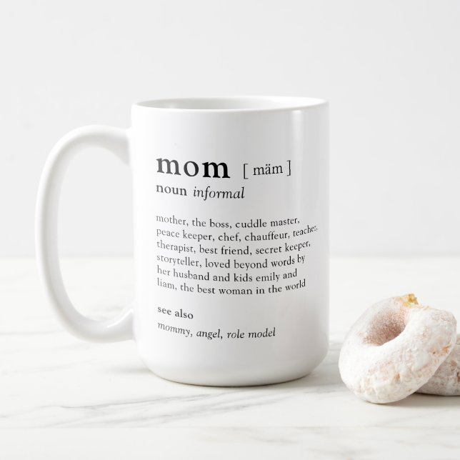 Ihre Definition der Mama Personalisiert Foto Tasse (Mit Donut)