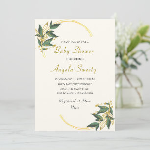 Ihre Design Gold Baby Dusche Einladung Vorlage