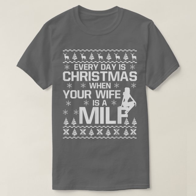 Ihre Ehefrau ist eine Milbe hässliche Weihnachtsge T-Shirt (Design vorne)