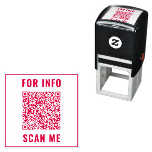 Ihre eigene Design-Briefmarke mit QR Code Scan Inf Permastempel