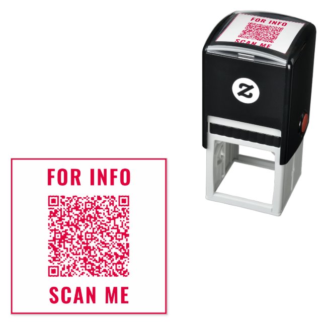 Ihre eigene Design-Briefmarke mit QR Code Scan Inf Permastempel (Beispiel)