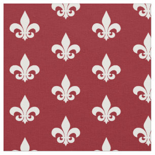 Ihre eigene Farbe, weißes Fleur-de-lis Design-Gew Stoff