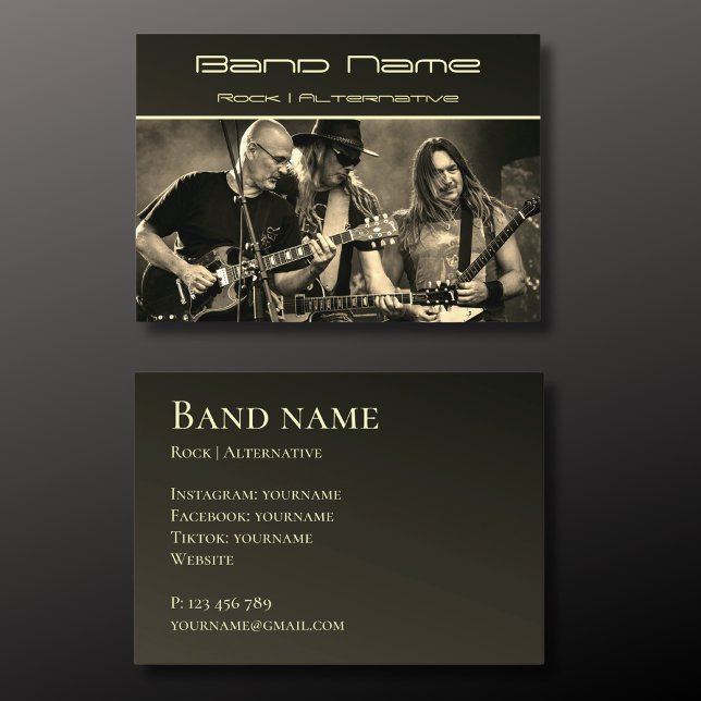 Ihre eigene Foto-Musikband-Gruppe Business Card Visitenkarte (Von Creator hochgeladen)