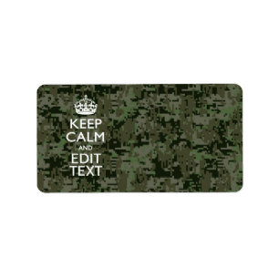 Ihre eigene Text-Digital-Camouflage Woodland Behie Adressaufkleber