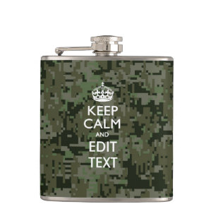 Ihre eigene Text-Digital-Camouflage Woodland Behie Flachmann