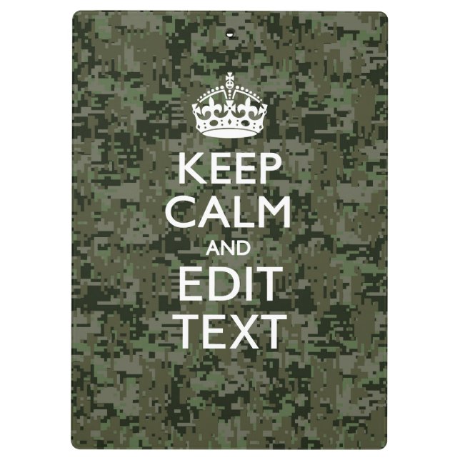 Ihre eigene Text-Digital-Camouflage Woodland Behie Klemmbrett (Rückseite)