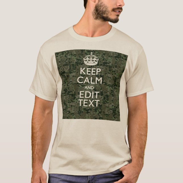 Ihre eigene Text-Digital-Camouflage Woodland Behie T-Shirt (Vorderseite)