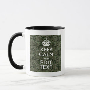 Ihre eigene Text-Digital-Camouflage Woodland Behie Tasse