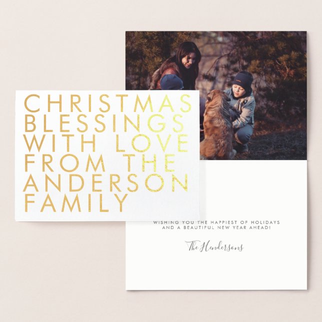 Ihre eigene Text Gold Foil Grußkarte Folienkarte (Anzeige)