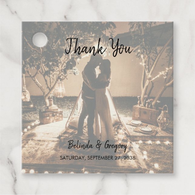 Ihre eigenen Fotos verblasst Hochzeitsgeschenk Geschenkanhänger (Vorderseite)