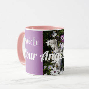 Ihre Engel sind immer bei Ihnen Floral-lila-Engel Tasse