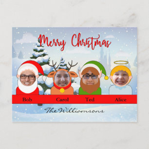 Ihre Familie als Santa Reindeer Elf und Angel Foto Postkarte