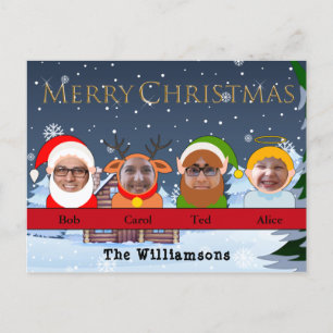 Ihre Familie ist Santa Reindeer Elf und Angel Foto Postkarte