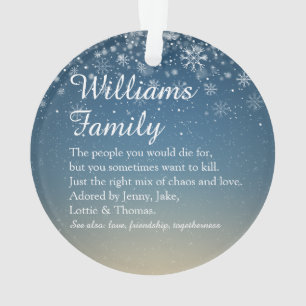 Ihre Familien-Definition Personalisiertes Weihnach Ornament