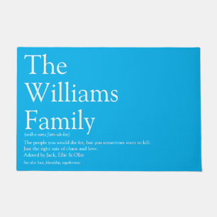 Ihre Familiendefinition Modern Lustig Himmelblau Fußmatte