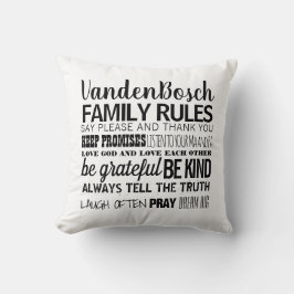 Ihre Familiennamen Familiennamen Regeln und Datum Kissen