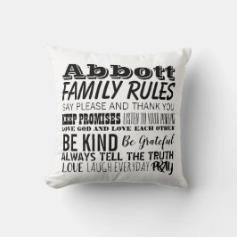 Ihre Familiennamen Familiennamen Regeln und Datum Kissen