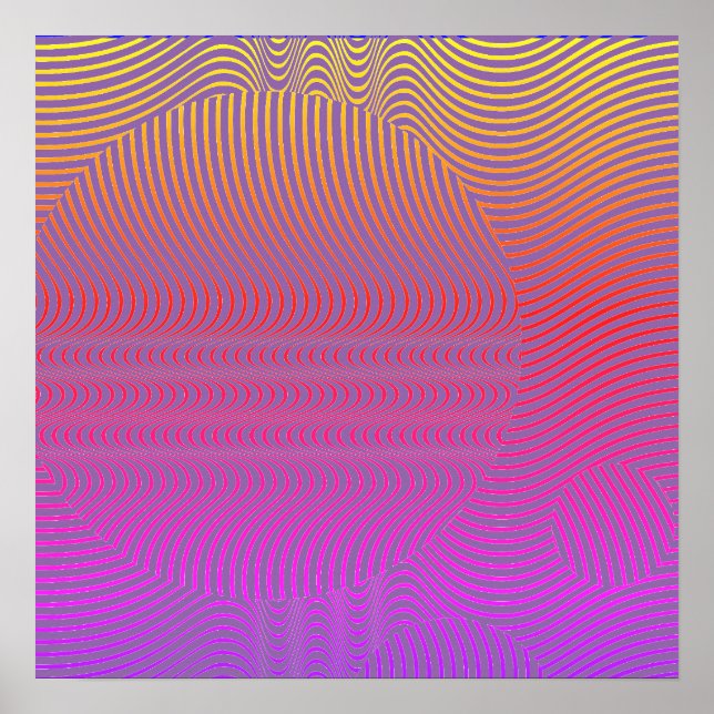 Ihre Farbe mit Op Art Waves Poster (Vorne)