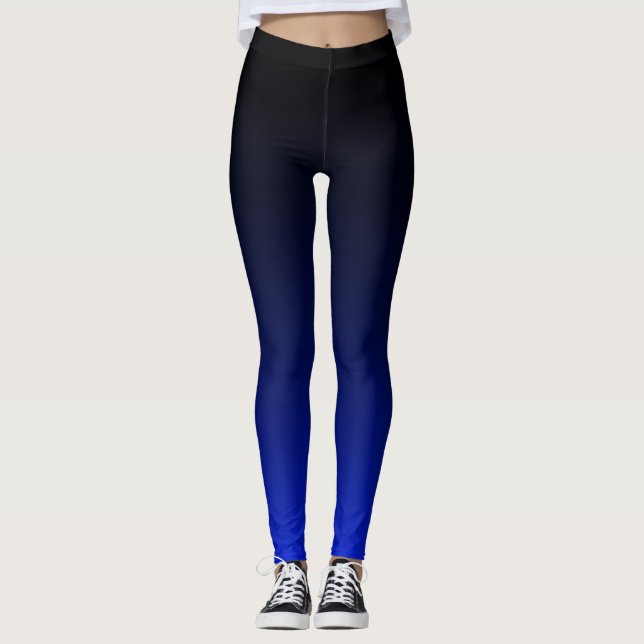 Ihre Farbe mit schwarzem Ombre Fade Gradient Leggings (Vorderseite)