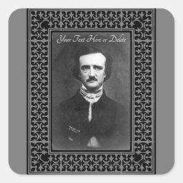 Ihre Farbe/Text Edgar Allen Poe Vintage Grenze Quadratischer Aufkleber