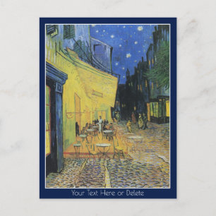 Ihre Farbe/Text Van Gogh Café Terrasse am Abend Postkarte