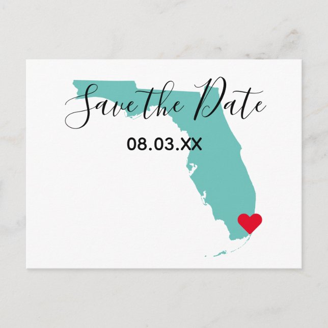 Ihre Farben Florida Karte Save the Date Form (Vorderseite)