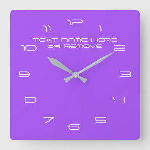 Ihre Farben Text Zahlen Schriftart Personalisiert Quadratische Wanduhr