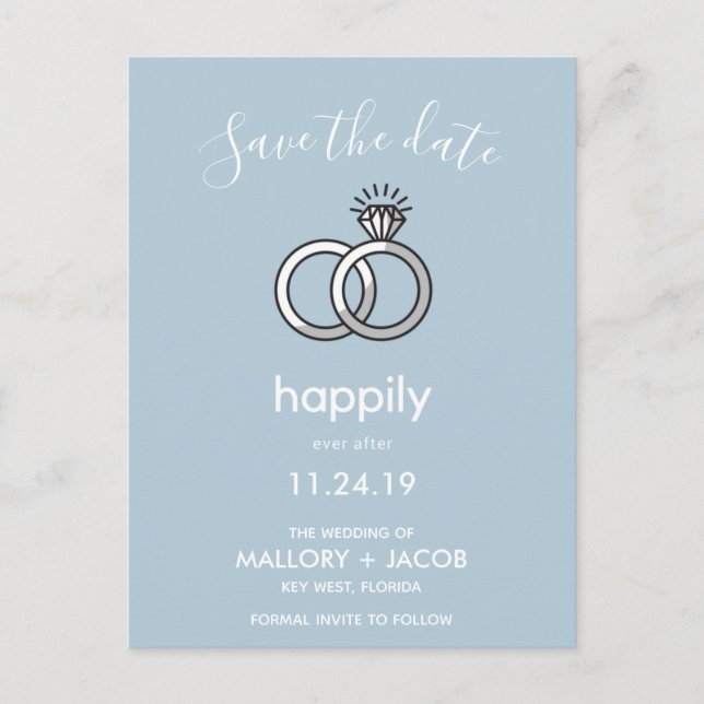 Ihre Farbwahl ist glücklich, je nach Save the Date Ankündigungspostkarte (Vorderseite)