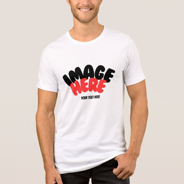 Ihre Foto-Art oder -Logos oder -Texte Personalisie Tri-Blend Shirt (Vorderseite)