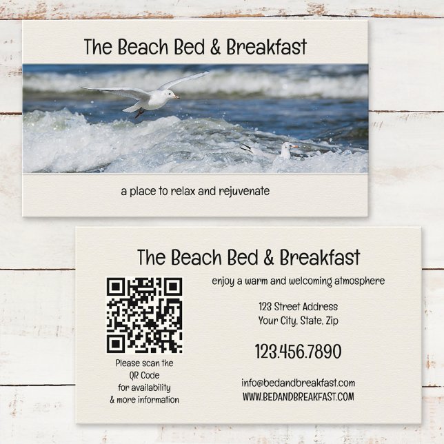Ihre Foto Bed and Breakfast Beach Business Card Visitenkarte (Von Creator hochgeladen)