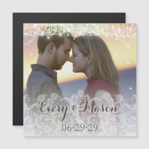 Ihre Foto Hier Typografie Save the Date Magneteinladung