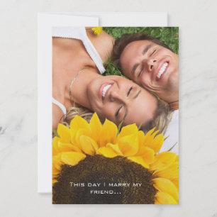 Ihre Foto-Hochzeitseinladung mit Sonnenblume Einladung