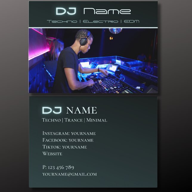 Ihre Foto Techno Music DJ Business Card Visitenkarte (Von Creator hochgeladen)