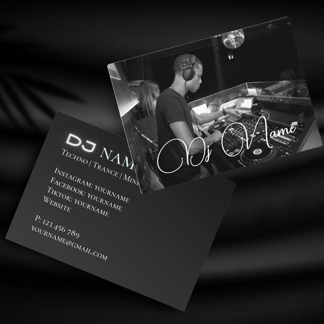 Ihre Foto Techno Music DJ Business Card Visitenkarte (Von Creator hochgeladen)