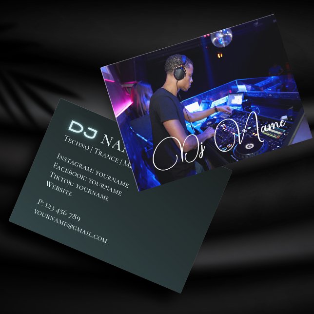 Ihre Foto Techno Music DJ Business Card Visitenkarte (Von Creator hochgeladen)