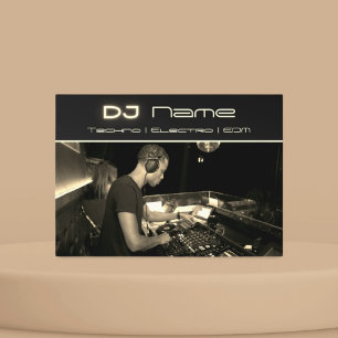 Ihre Foto Techno Music DJ gold Business Card Visitenkarte