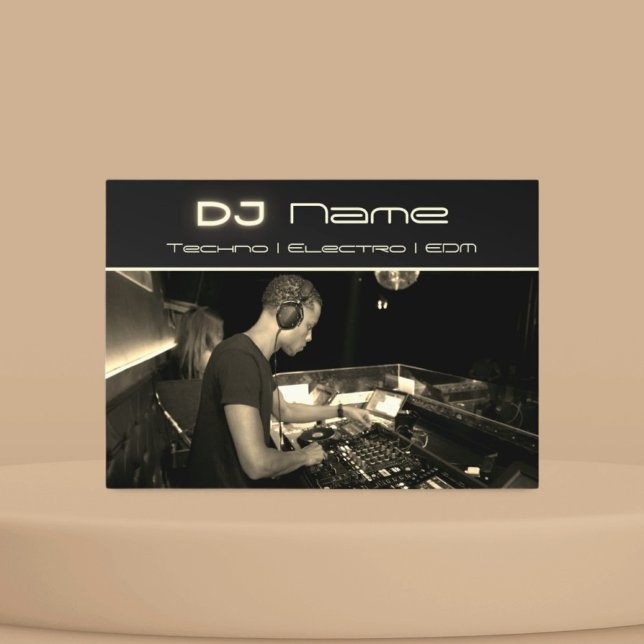 Ihre Foto Techno Music DJ gold Business Card Visitenkarte (Von Creator hochgeladen)