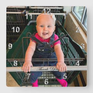 Ihre Foto-Uhr mit Ihrem Bild oder Löschung Quadratische Wanduhr