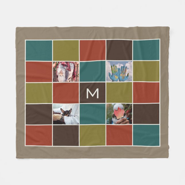 IHRE FOTOS & MONOGRAM Vliesdecke Fleecedecke (Vorderseite (Horizontal))