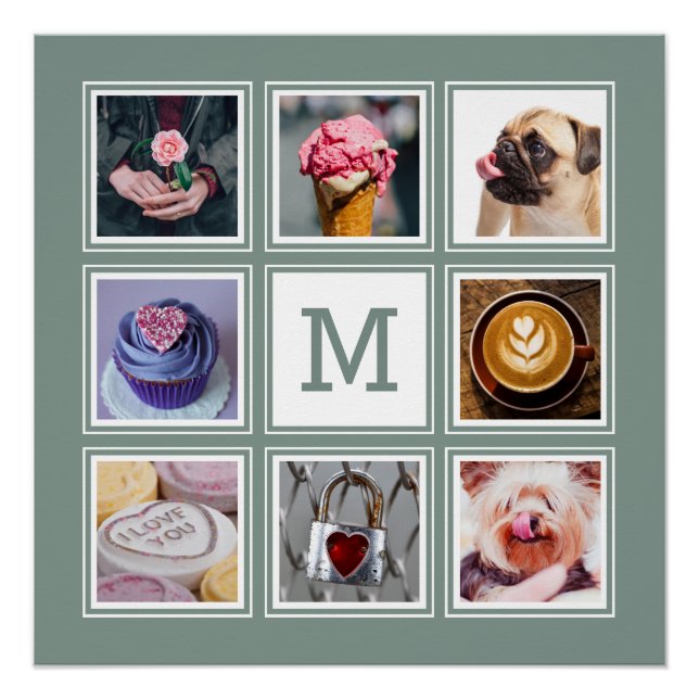 IHRE Fotos, Monogramm- und Farbposter Poster (Vorderseite)