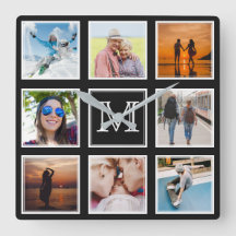 IHRE Fotos, Monogramm- und Farbwanduhr