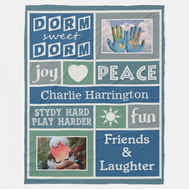 IHRE FOTOS & NAMEN individuelle Schlafzimmerdecke Fleecedecke (Vorderseite)