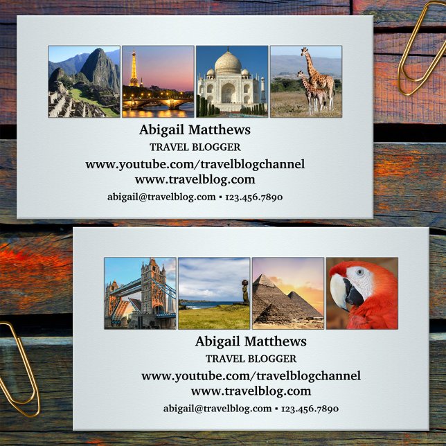Ihre Fotos Reisen Agent oder Blogger Business Card Visitenkarte (Von Creator hochgeladen)