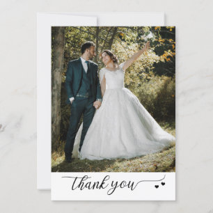Ihre Fotos schreiben Schwarz-Weiß-Hochzeit Dankeskarte