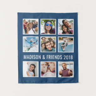 IHRE FOTOS, TEXT & FARBEN-Bänder Wandteppich